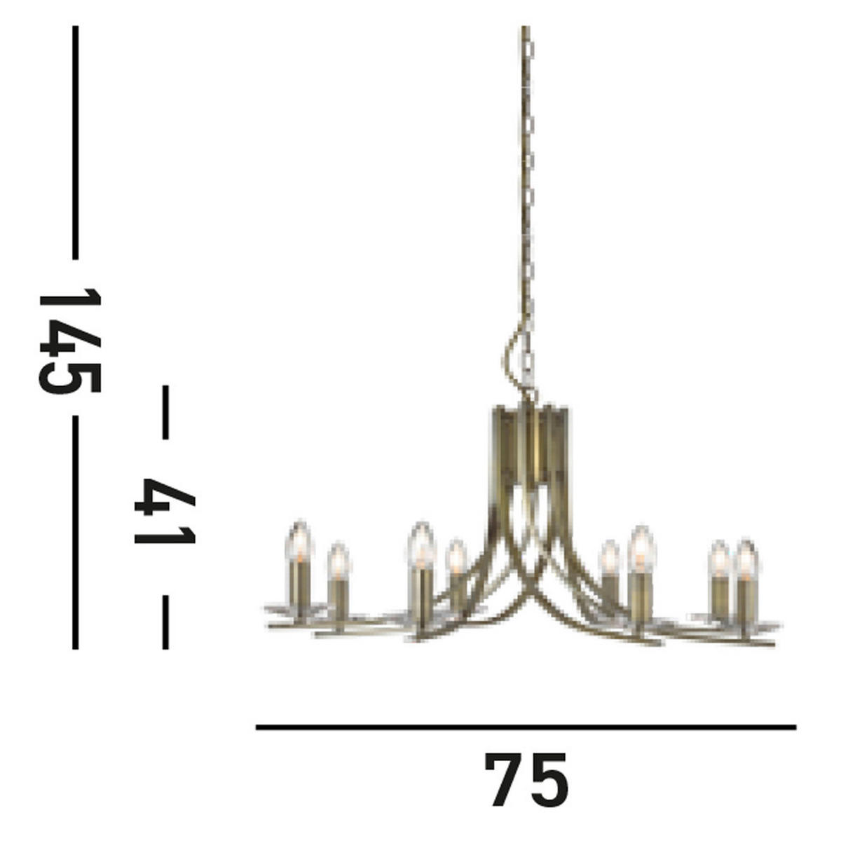 LUSTER  75/145 cm      Ascona  - boje mjeda, Lifestyle, staklo/metal (75/145cm)