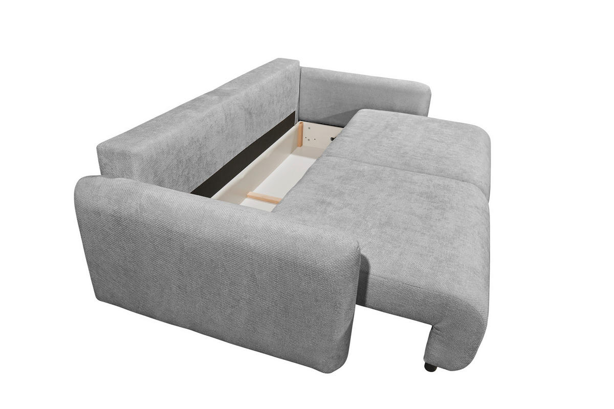 SCHLAFSOFA Webstoff Grau  - Schwarz/Grau, Modern, Kunststoff/Textil (240/89/122cm) - MID.YOU