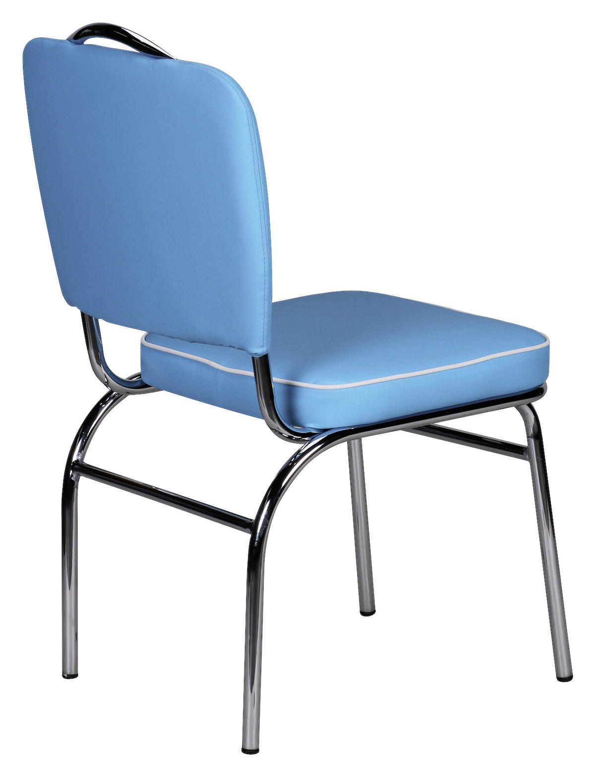 STUHL Blau, Weiß  - Blau/Silberfarben, MODERN, Kunststoff/Metall (47/90/45cm) - MID.YOU