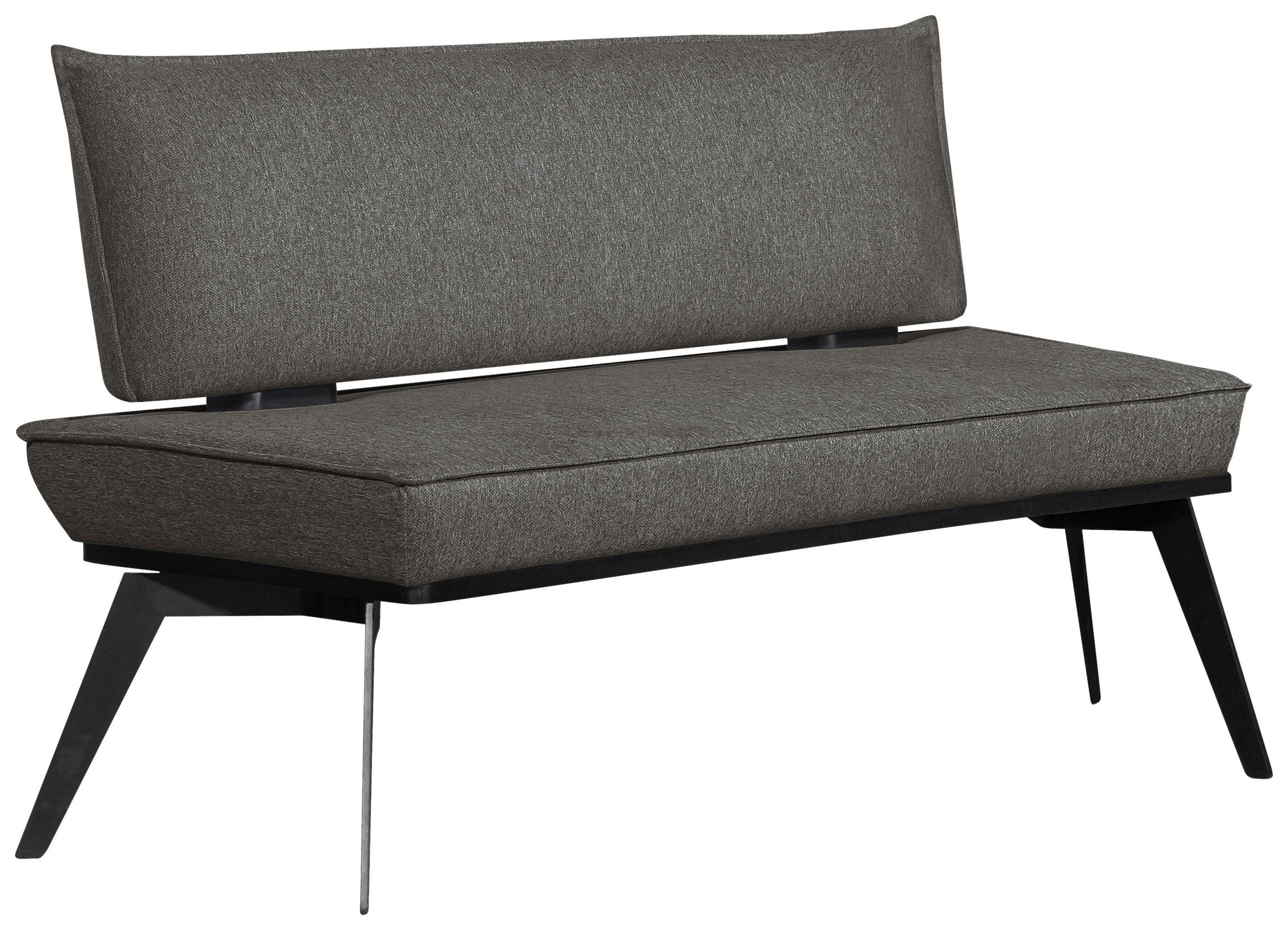 SITZBANK 153/90/65 cm Webstoff Schwarz Buche massiv  - Schwarz, Basics, Holz/Textil (153/90/65cm) - Carryhome