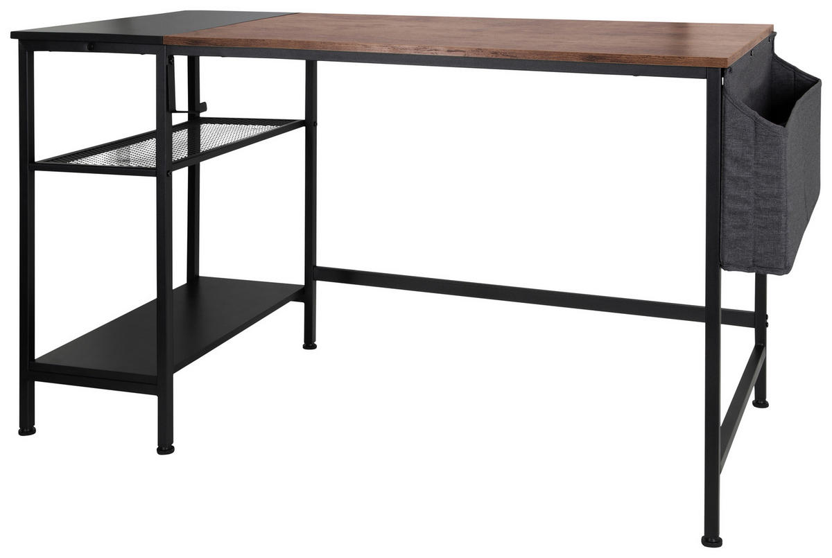 PSACÍ STŮL, hnědá, černá, 120/60/76 cm - černá/hnědá, Basics, kov/kompozitní dřevo (120/60/76cm) - MID.YOU