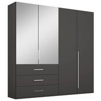 DREHTÜRENSCHRANK 201/223/60 cm 4-türig Graphitfarben  - Chromfarben/Graphitfarben, Design, Glas/Holzwerkstoff (201/223/60cm) - home24