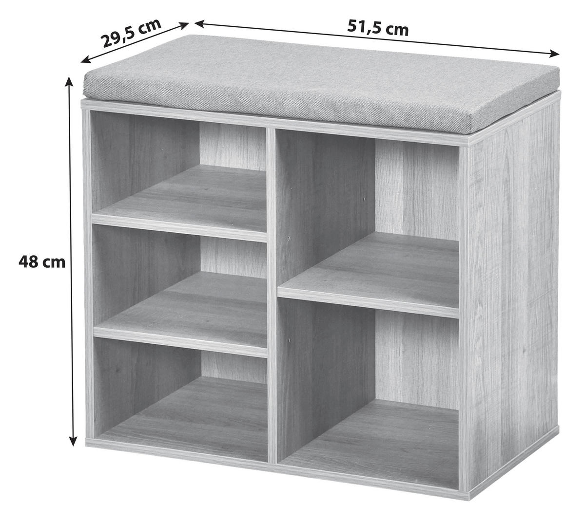GARDEROBENBANK - Grau, Basics (51,5/29,5/48cm) - Kesper