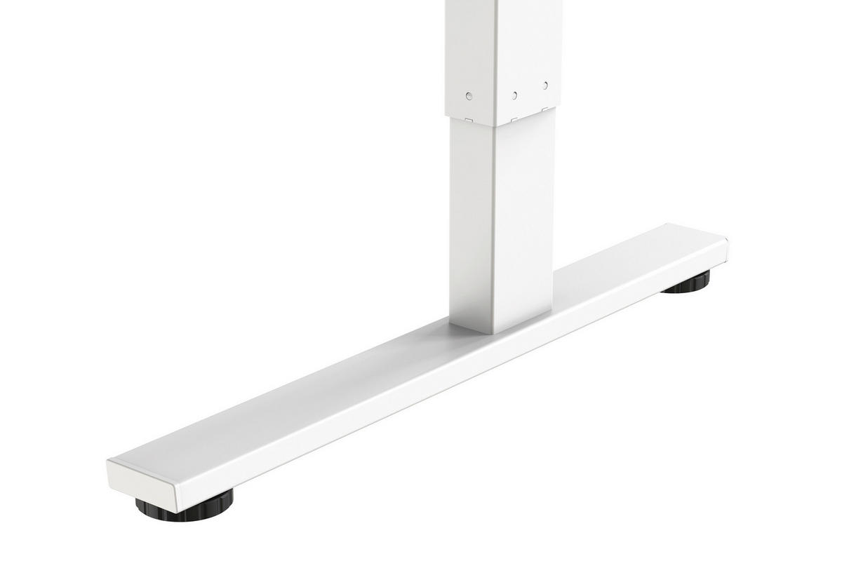 ECKSCHREIBTISCH  Weiß, Eichefarben höhenverstellbar  - Eichefarben/Weiß, MODERN, Holzwerkstoff/Metall (160/74,5/119/140cm) - MID.YOU
