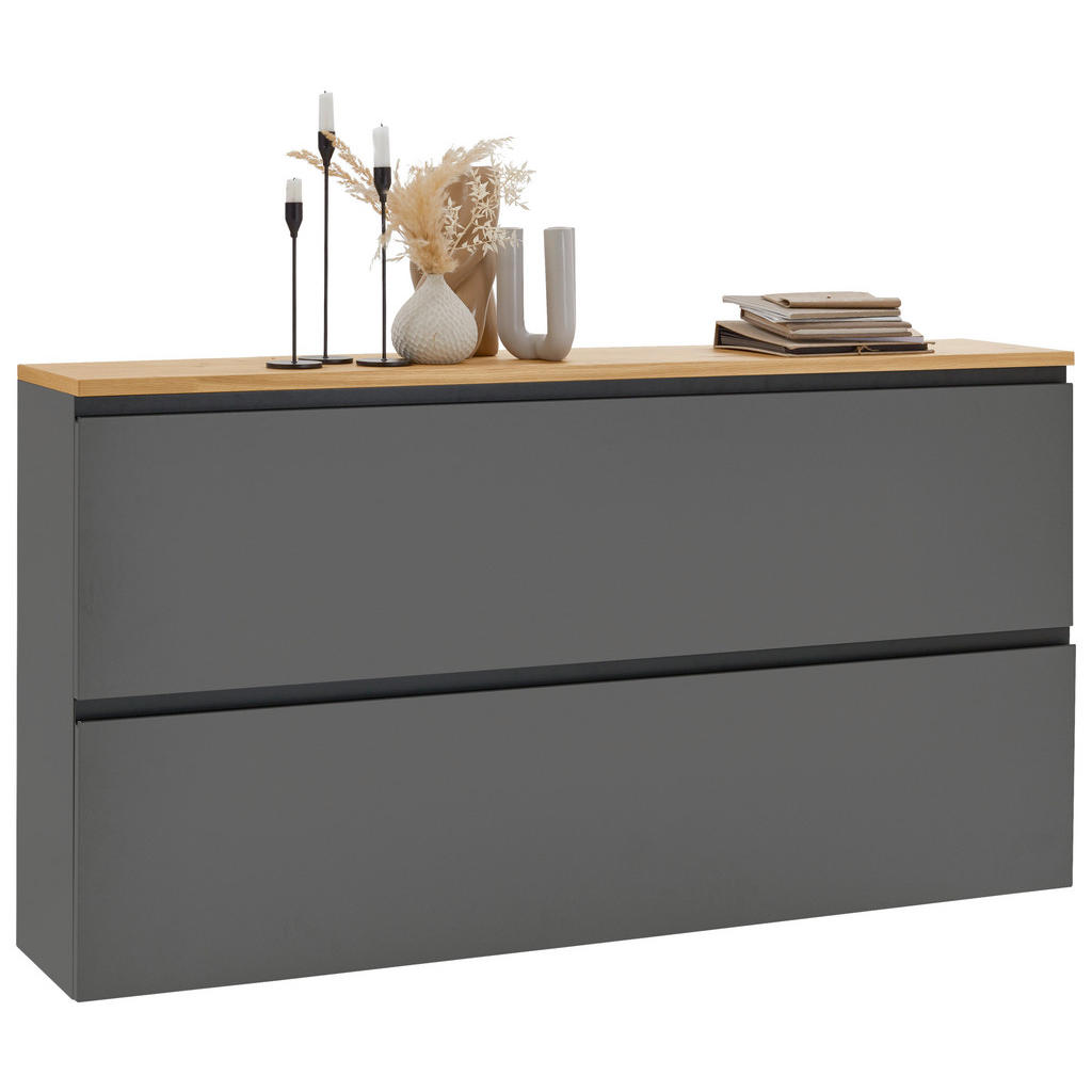 Thumbnail - Dieter Knoll Garderobe, Grau, Eiche, Holz, 4-teilig, Balkeneiche, furniert, 160x20x31 cm, Goldenes M, Made in Germany, D...