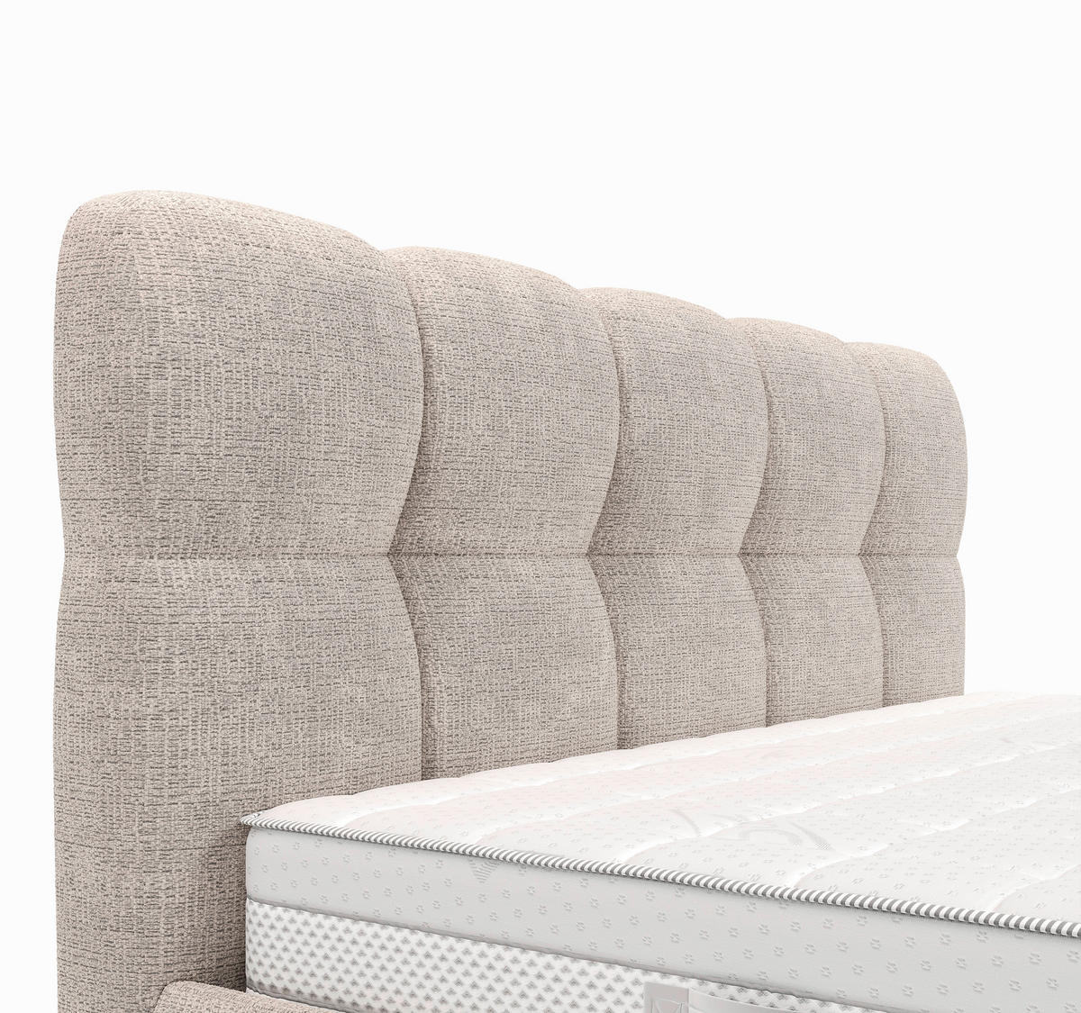 POLSTERBETT 180/200 cm,  in Beige, gepolstertes Kopfteil, Lattenrost,  - Beige/Schwarz, Design, Holz/Textil (180/200cm) - Boxxx