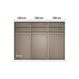 SCHWEBETÜRENSCHRANK 301/236/68 cm 3-türig Weiß Hochglanz, Weiß  - Weiß Hochglanz/Alufarben, Basics, Holzwerkstoff/Metall (301/236/68cm) - Novel