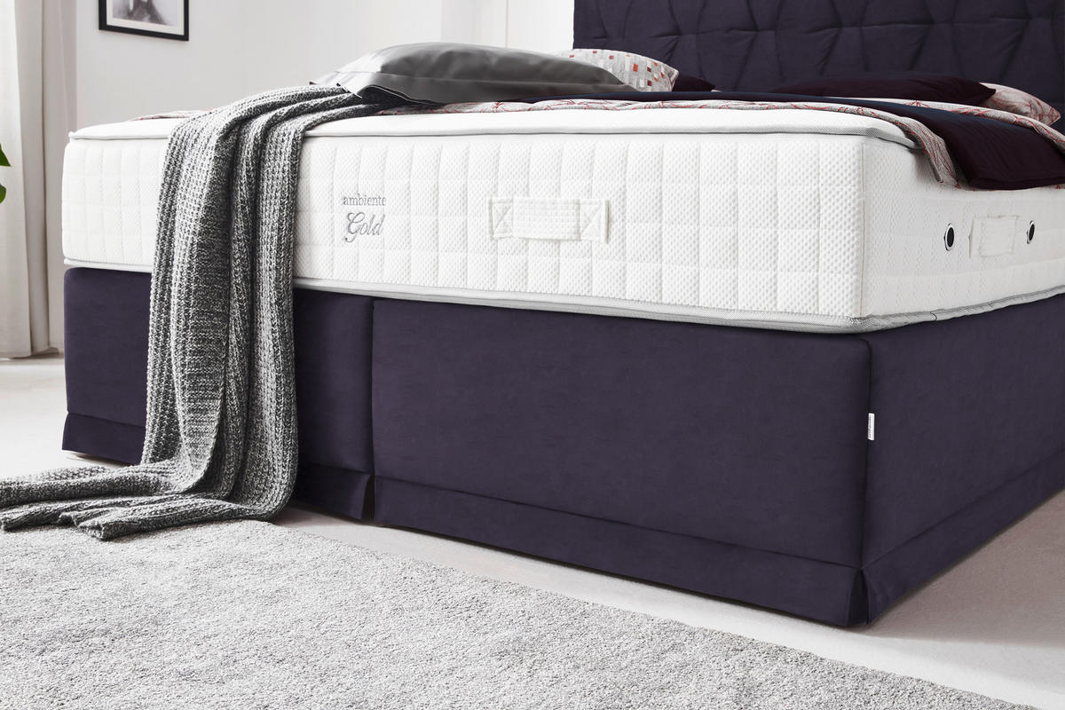 BOXSPRINGBETT 180/200 cm  in Dunkelgrau  - Dunkelgrau, KONVENTIONELL, Textil (180/200cm) - Ambiente