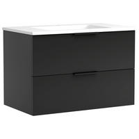 WASCHTISCHKOMBI 80 cm  - Schwarz/Weiß, MODERN, Holzwerkstoff/Stein (80cm) - Held