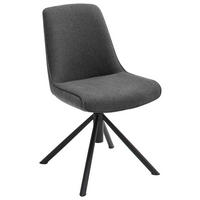 STUHL Eisen Flachgewebe  - Anthrazit/Schwarz, Design, Textil/Metall (49/88/64cm) - Novel