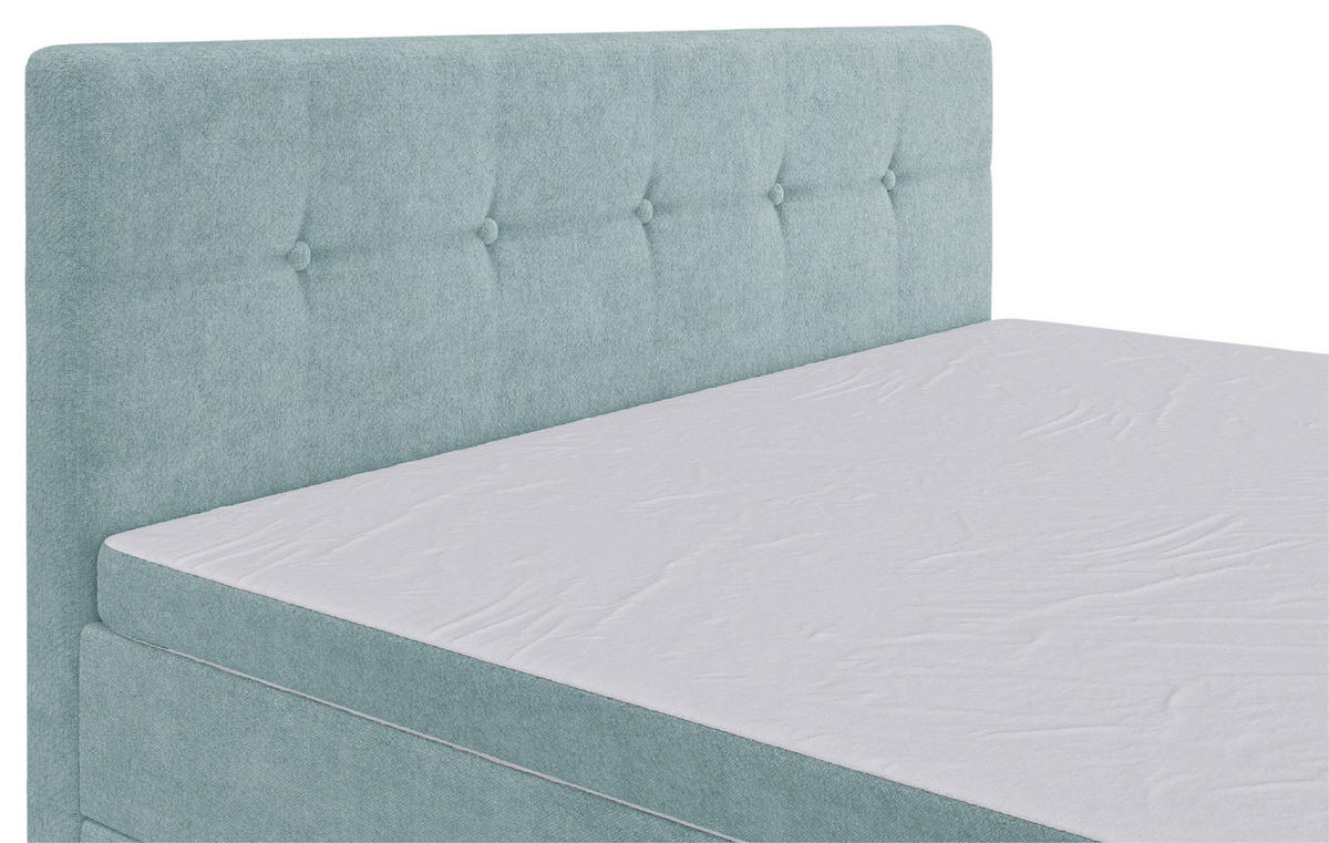 BOXSPRINGBETT 160/200 cm  in Hellblau  - Schwarz/Hellblau, KONVENTIONELL, Kunststoff/Textil (160/200cm) - Carryhome
