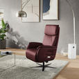 RELAXSESSEL in Leder Bordeaux  - Bordeaux/Schwarz, Design, Leder/Metall (70/117/85cm) - Dieter Knoll