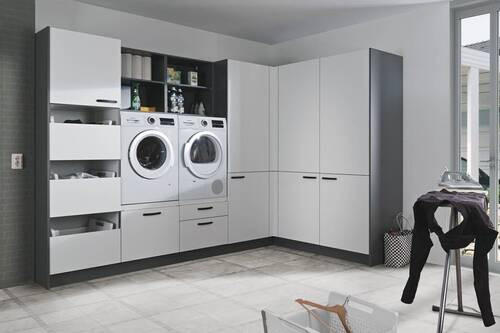 HAUSWIRTSCHAFTSRAUM  in Anthrazit, Weiß  - Anthrazit/Weiß, Basics, Holzwerkstoff (310/190cm) - Express