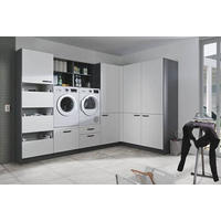 HAUSWIRTSCHAFTSRAUM  in Anthrazit, Weiß  - Anthrazit/Weiß, Basics, Holzwerkstoff (310/190cm) - Express