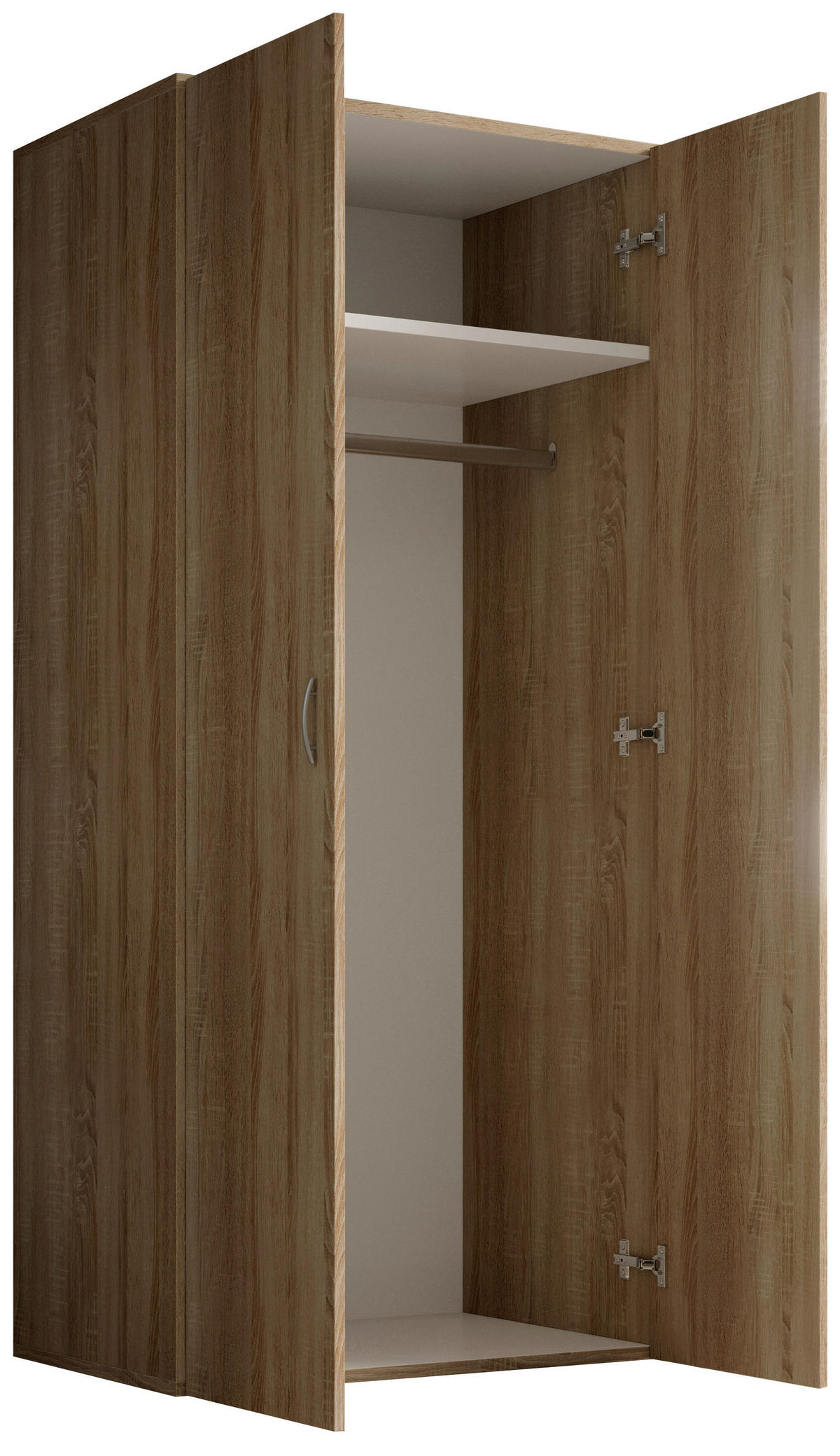 OMARA S KLASIČNIMI VRATI, hrast sonoma  - barve aluminija/hrast sonoma, Konvencionalno, umetna masa/leseni material (81/177/51cm) - Carryhome