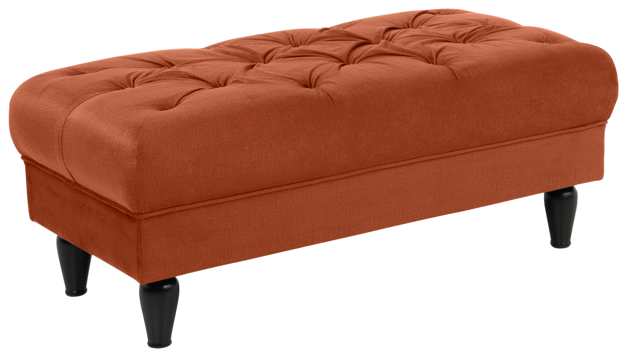 HOCKER Velours Rostfarben  - Rostfarben/Schwarz, Design, Holz/Textil (110/44/56cm) - MID.YOU