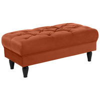 HOCKER Textil Rostfarben  - Rostfarben/Schwarz, Design, Holz/Textil (110/44/56cm) - MID.YOU