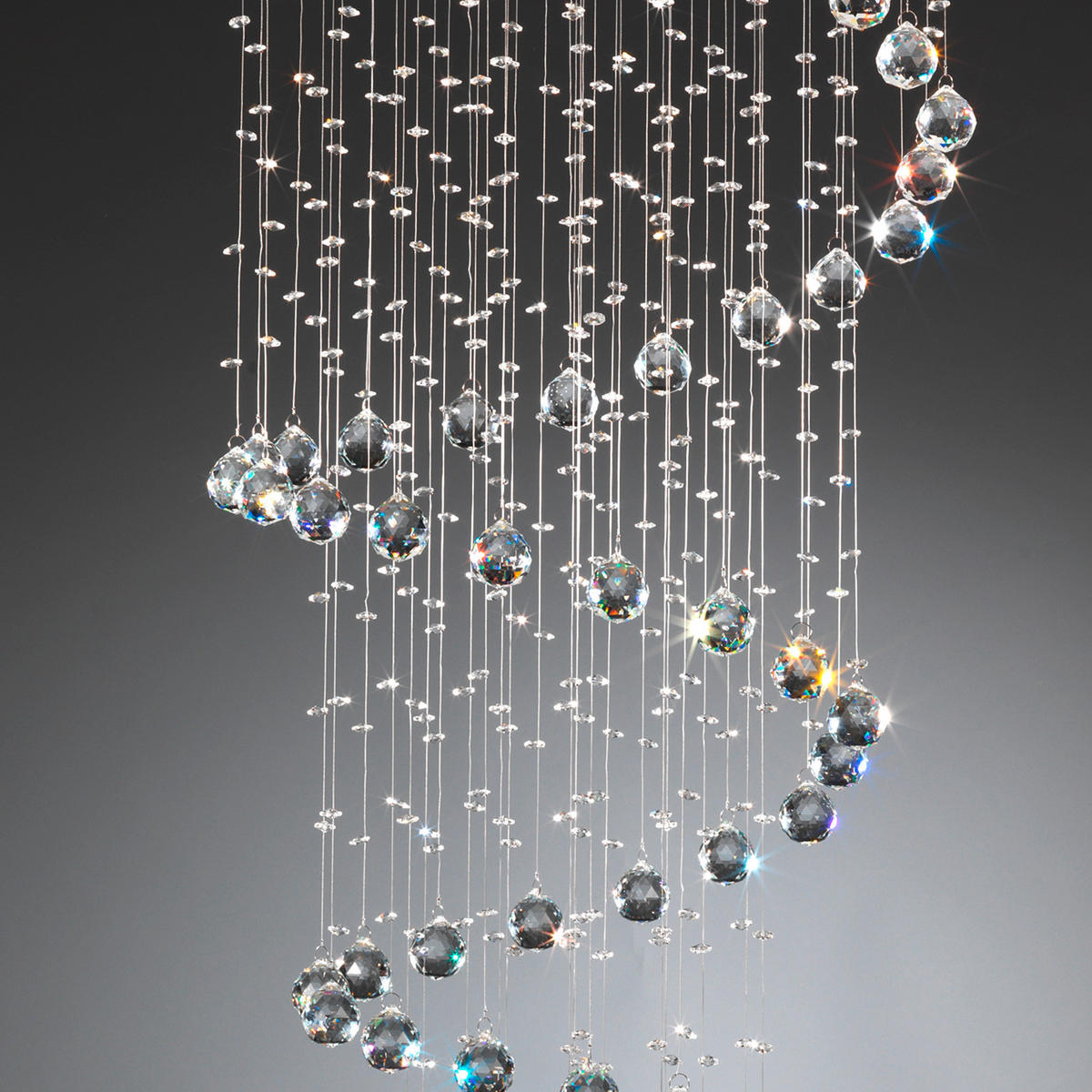 DECKENLEUCHTE 60/60/150 cm   - Chromfarben, KONVENTIONELL, Glas/Metall (60/60/150cm)