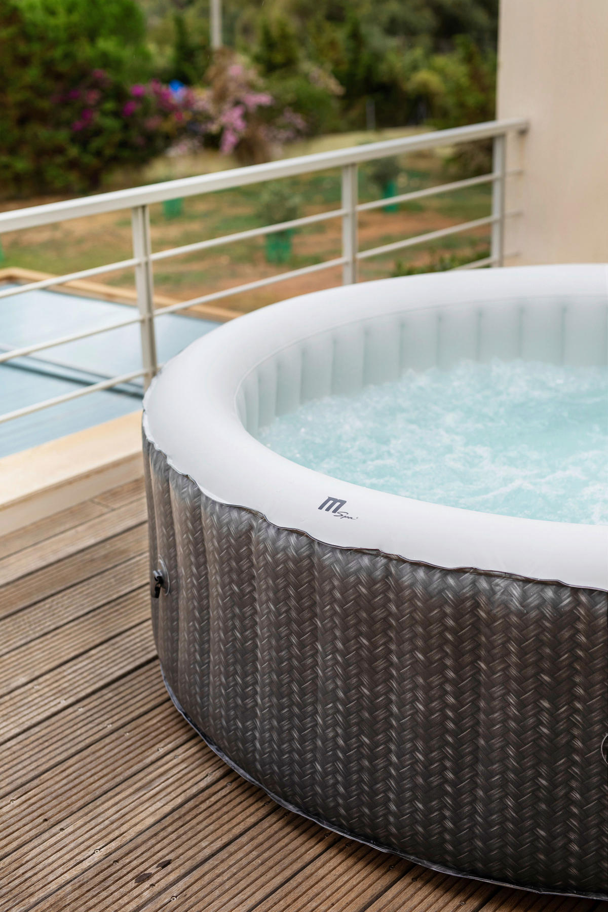 WHIRLPOOL MSPA COMFORT OTTOMAN 204/70 cm  - Anthrazit/Weiß, KONVENTIONELL, Kunststoff (204/70cm) - Atrigo
