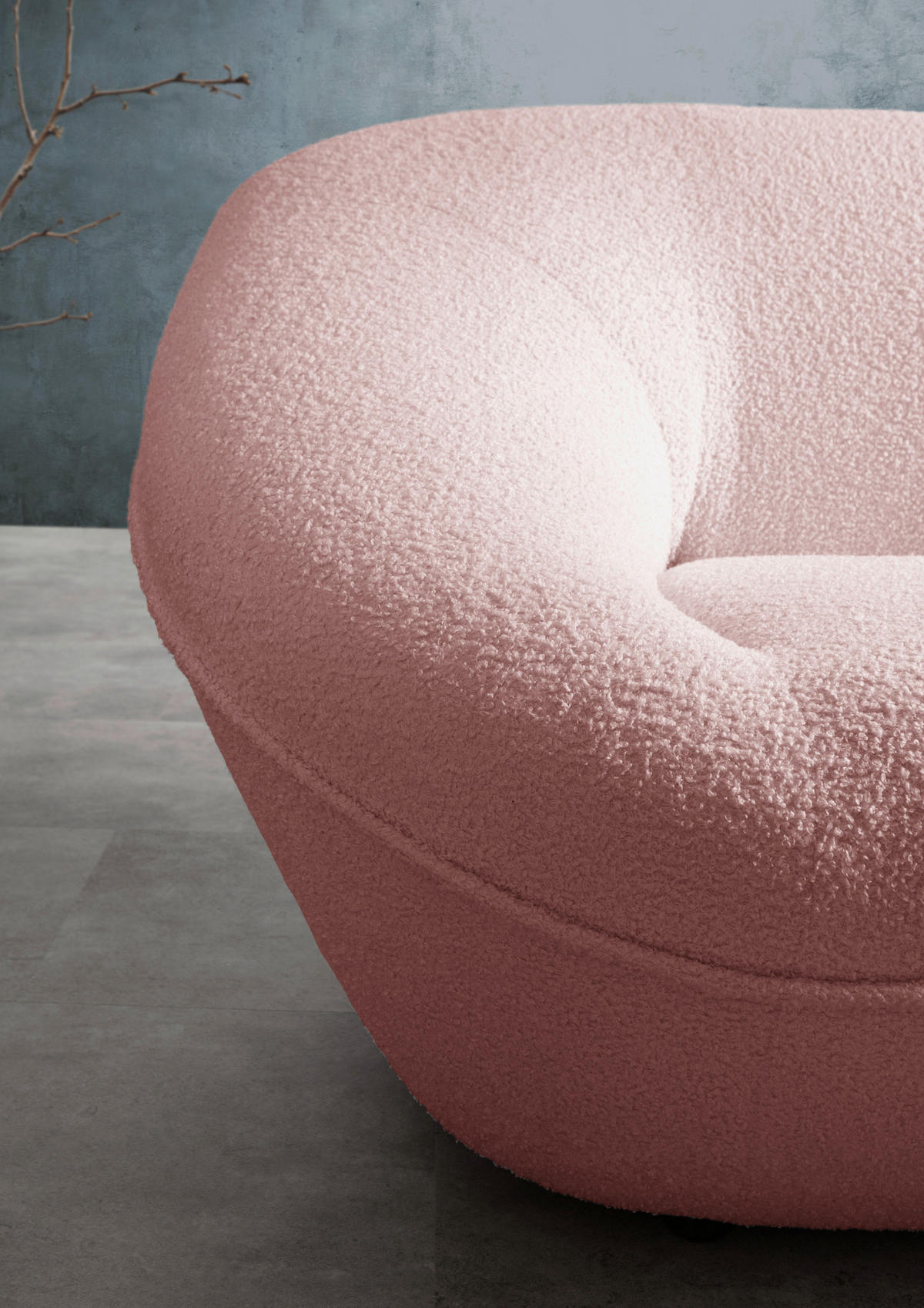 2-SITZER-SOFA in Flachgewebe Rosa  - Schwarz/Rosa, KONVENTIONELL, Kunststoff/Textil (223/79/94cm) - Carryhome