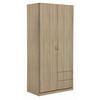 KLEIDERSCHRANK in Sonoma Eiche  - Silberfarben/Sonoma Eiche, Design, Holzwerkstoff/Kunststoff (91/197/54cm) - Boxxx