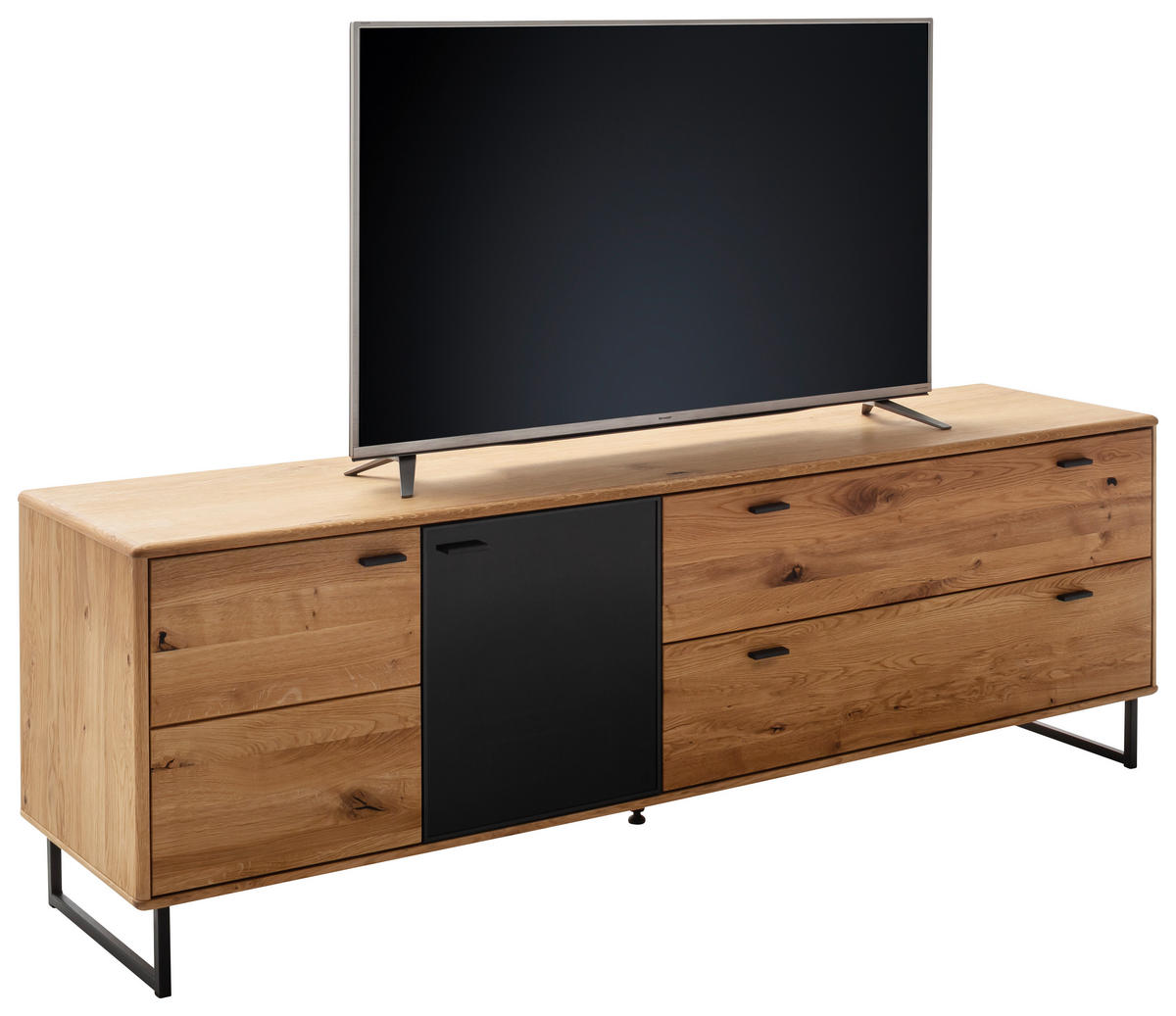 LOWBOARD  in 209/68/50 cm  - Wildeiche/Anthrazit, Design, Glas/Holz (209/68/50cm) - MID.YOU