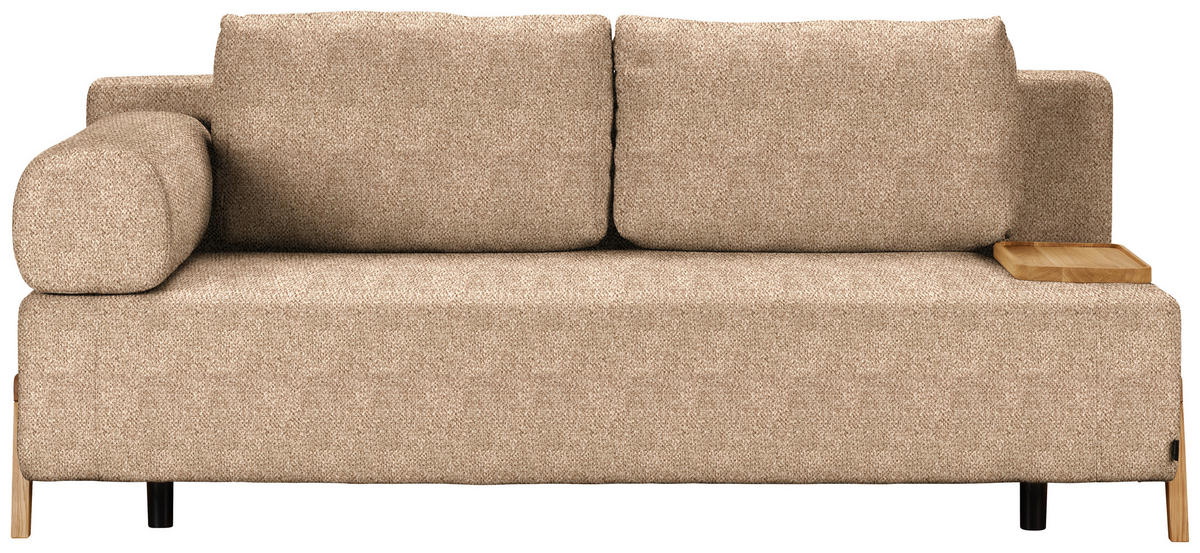 SCHLAFSOFA in Holz, Textil Hellbraun  - Hellbraun/Naturfarben, Design, Holz/Textil (211/88/102cm) - Niels Andersson