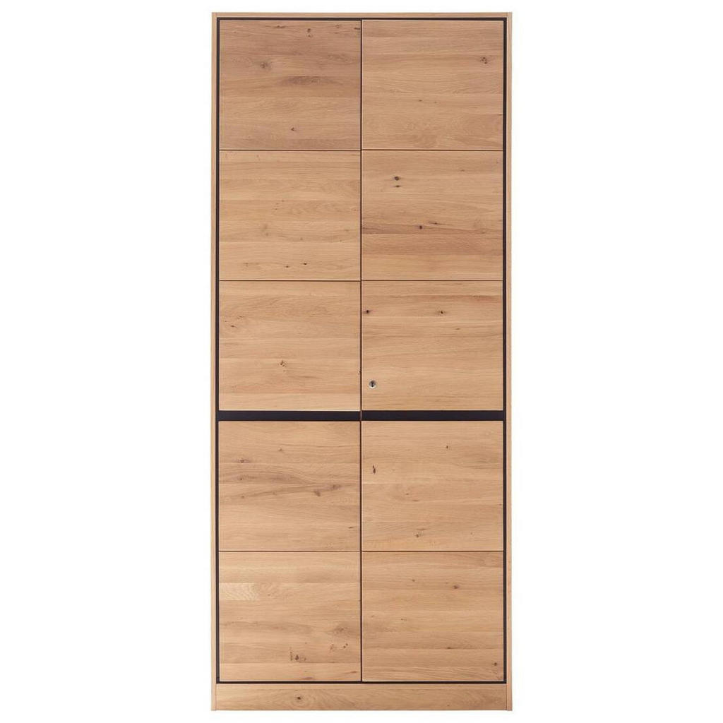 Thumbnail - Linea Natura Aktenschrank, Eiche Bianco, Holzwerkstoff, Asteiche, 4 Fächer, 86x198x40 cm, Beimöbel erhältlich, grifflose...