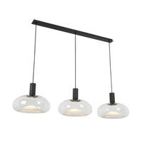 HÄNGELEUCHTE Lune 135,5/37/183 cm   - Schwarz, Design, Glas/Metall (135,5/37/183cm) - Dieter Knoll