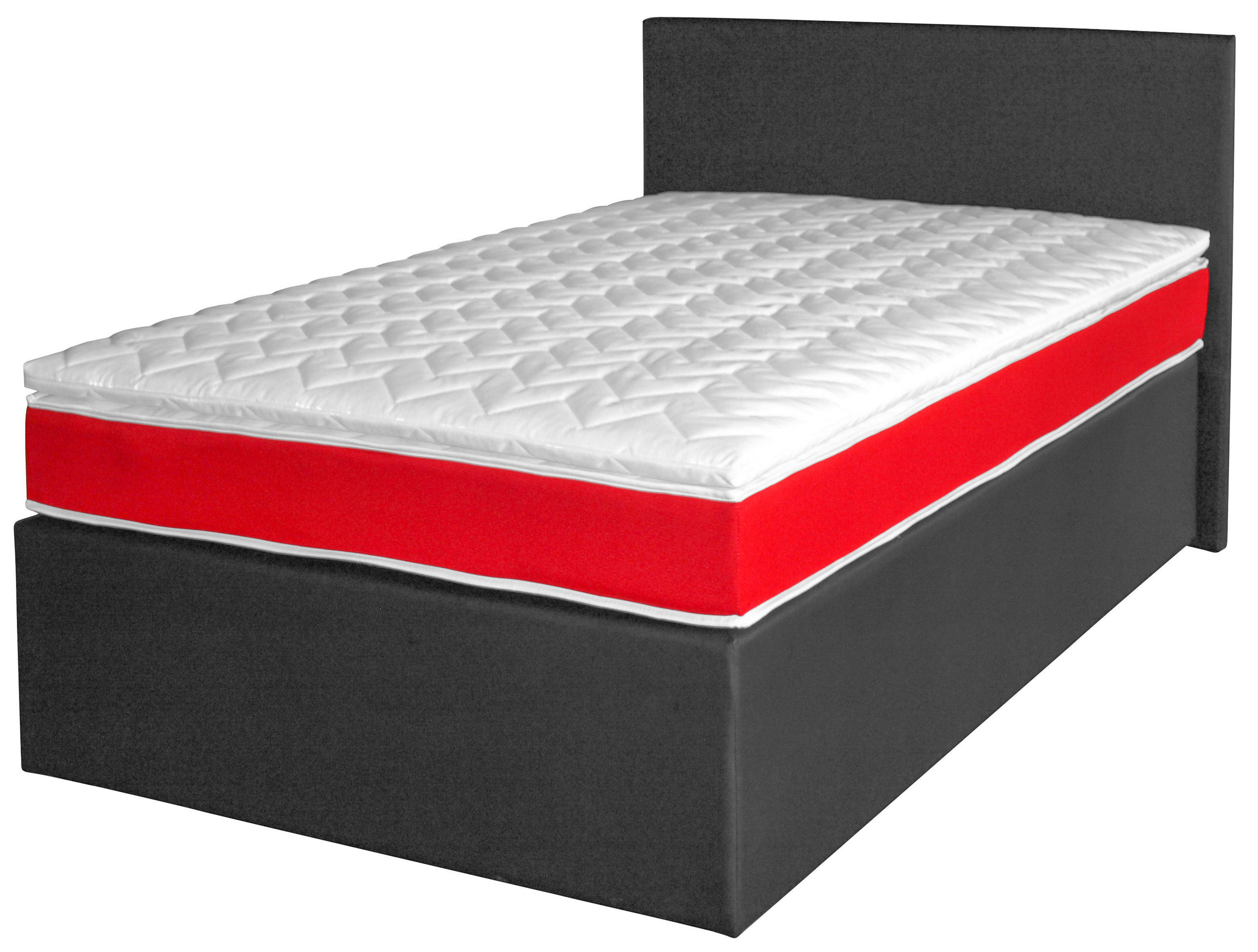 BOXSPRING KREVET 120/200 cm crna - crna, Dizajnerski, tekstil/pločasti materijal (120/200cm) - Xora
