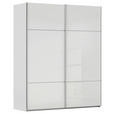 SCHWEBETÜRENSCHRANK 162/223/68 cm 2-türig Grau, Weiß  - Alufarben/Weiß, KONVENTIONELL, Glas/Holzwerkstoff (162/223/68cm) - Novel