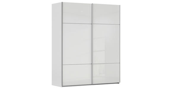 SCHWEBETÜRENSCHRANK 162/223/68 cm 2-türig Grau, Weiß - Alufarben/Weiß, KONVENTIONELL, Glas/Holzwerkstoff (162/223/68cm) - Novel