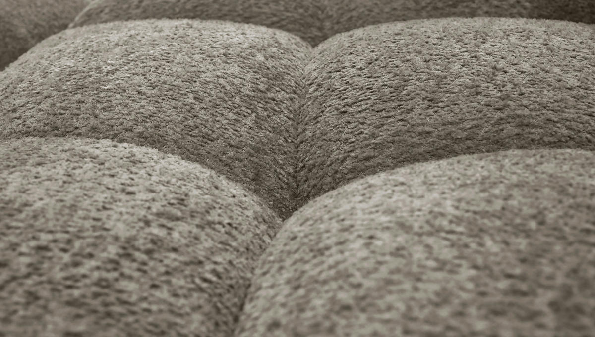 ECKSOFA ZAK in Bouclé Hellbraun  280/186 cm  - Hellbraun/Schwarz, Design, Kunststoff/Textil (280/186cm) - MID.YOU