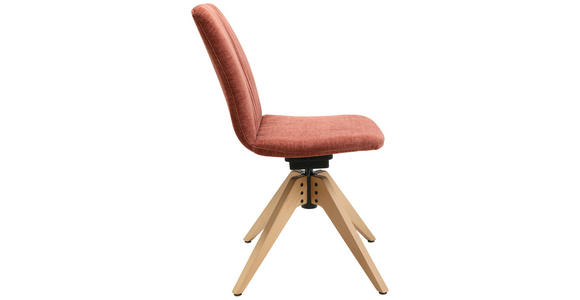 STUHL in Flachgewebe Holz, Textil - Eichefarben/Rot, Design, Holz/Textil (46/85-88/55cm) - Johann Jakob