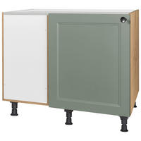 ECKUNTERSCHRANK 125/87/65 cm  - Eichefarben/Schwarz, MODERN, Holzwerkstoff/Metall (125/87/65cm) - Nobilia