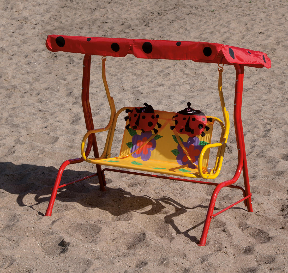 Kinder-Hollywoodschaukel 115/118/75 cm  - Rot, MODERN, Textil/Metall (115/118/75cm) - Siena Garden