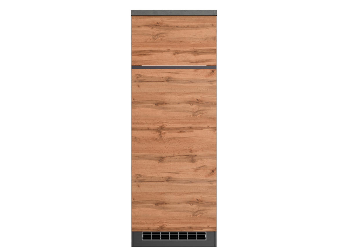 GERÄTEUMBAUSCHRANK 60/166/60 cm  in Graphitfarben, Eiche Wotan  - Eiche Wotan/Graphitfarben, Design, Holzwerkstoff (60/166/60cm) - Held