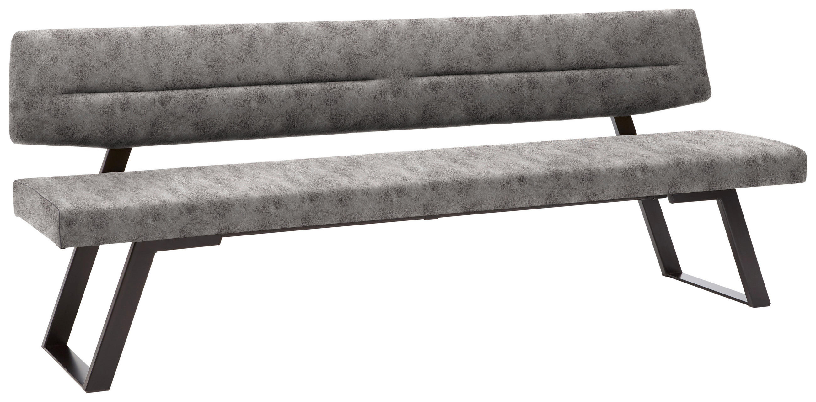 SITZBANK 220/85/58 cm  in Grau  - Schwarz/Grau, Design, Textil/Metall (220/85/58cm) - Dieter Knoll