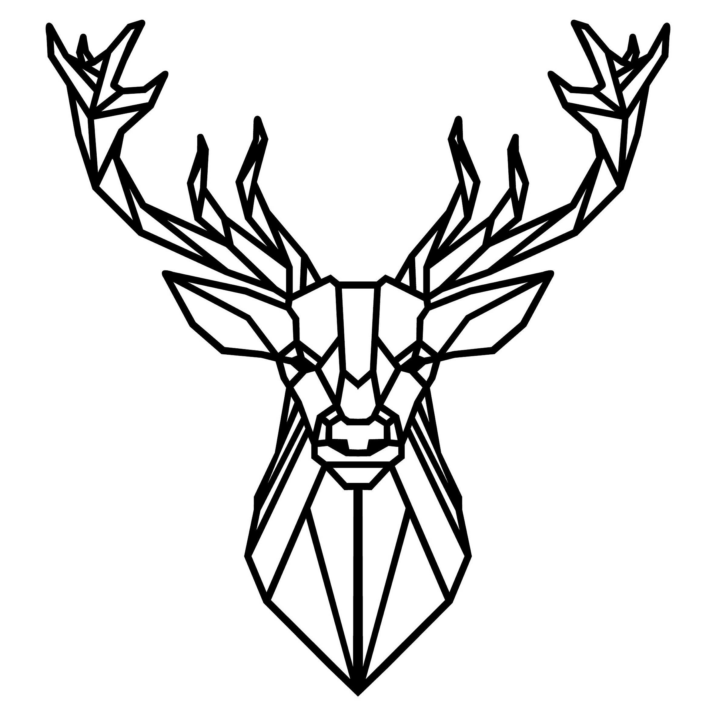 X-Mas Metallbild Deer4 - Black Schwarz 60x65 cm
