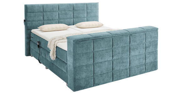 BOXSPRINGBETT 180/200 cm  in Petrol  - Petrol, KONVENTIONELL, Textil (180/200cm) - Carryhome