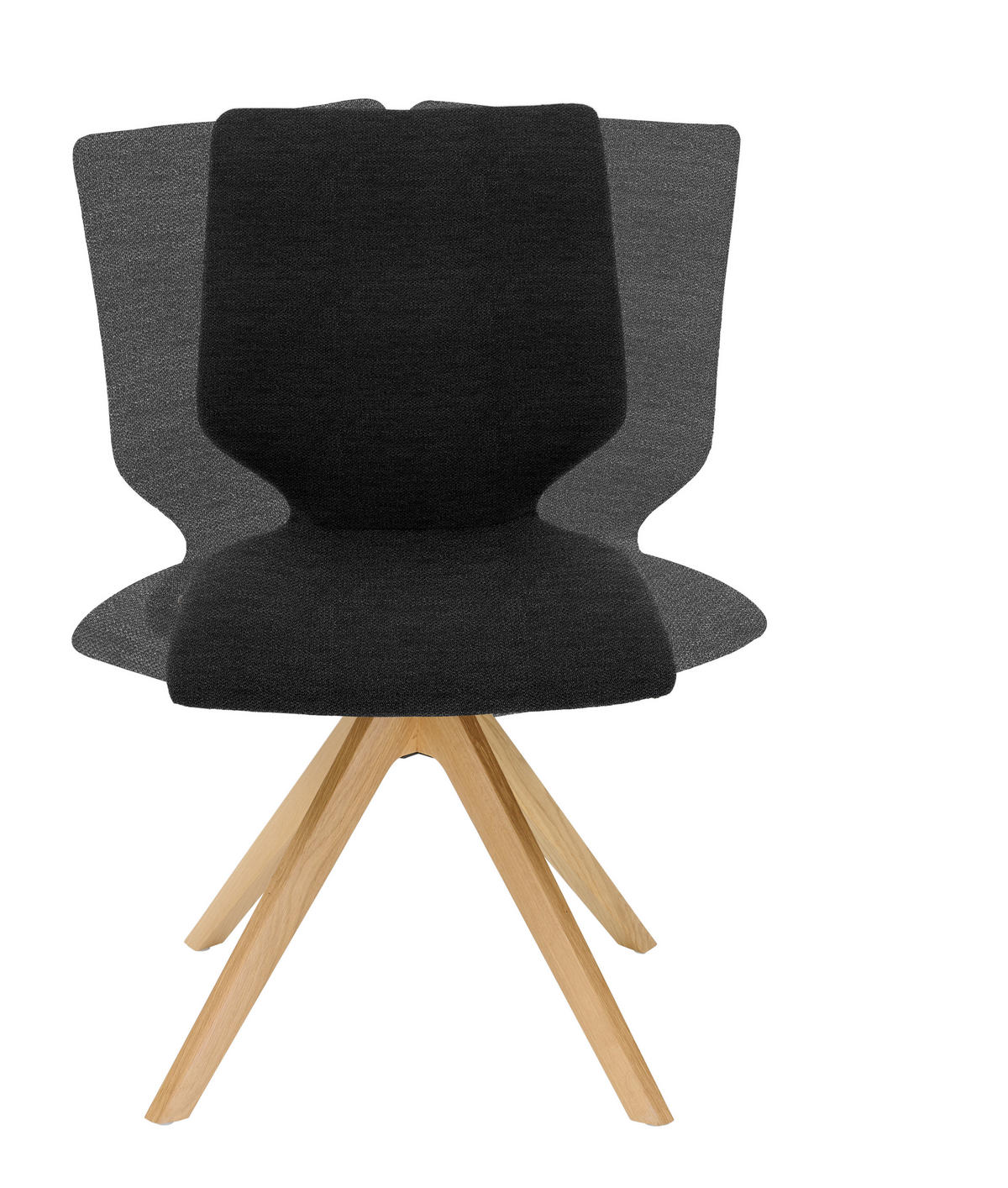 STUHL Struktur  - Eichefarben/Anthrazit, Design, Holz/Textil (50/92/64cm) - Venjakob