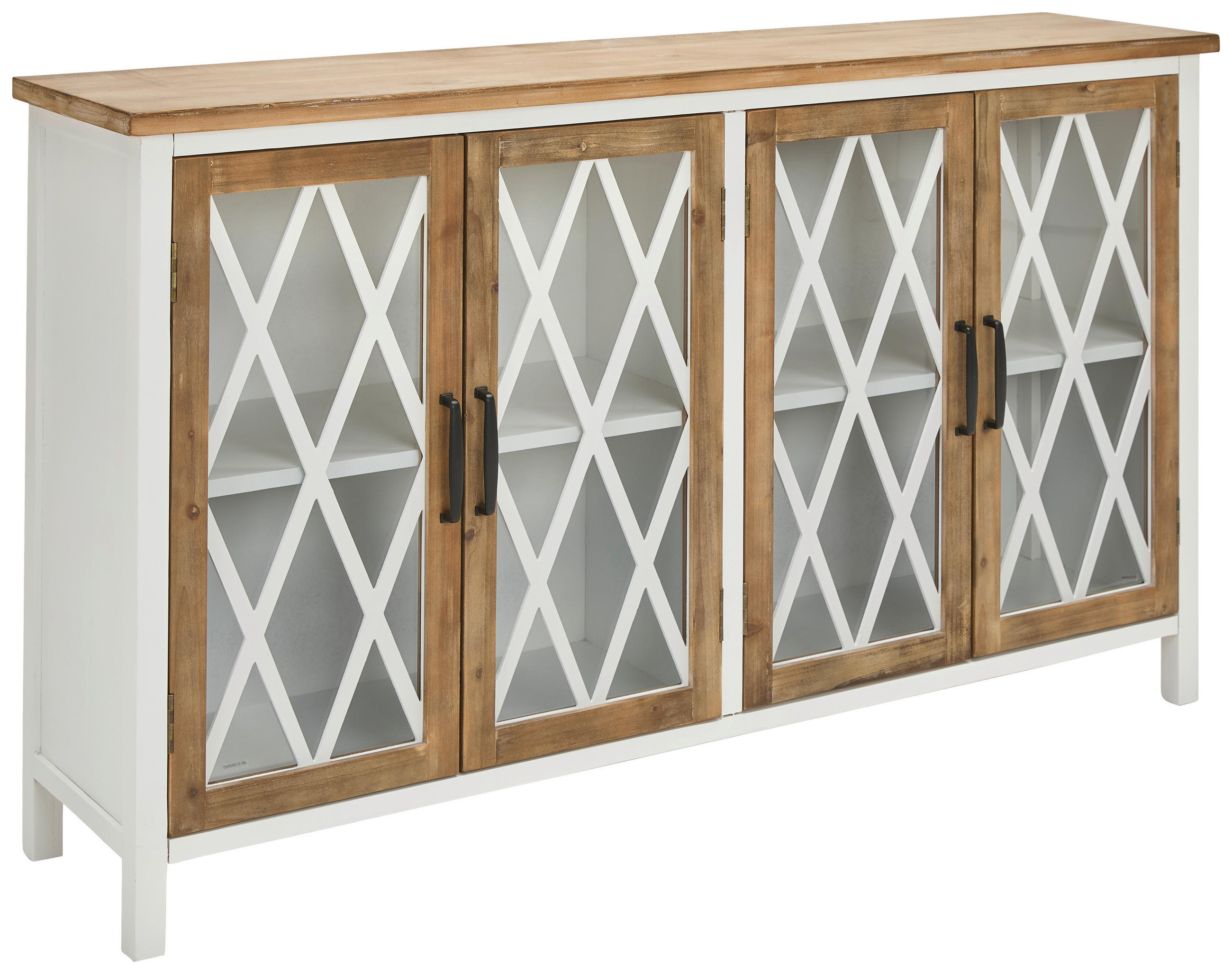 Livetastic Sideboard Klar, Natur, Weiß 148x85x35 cm