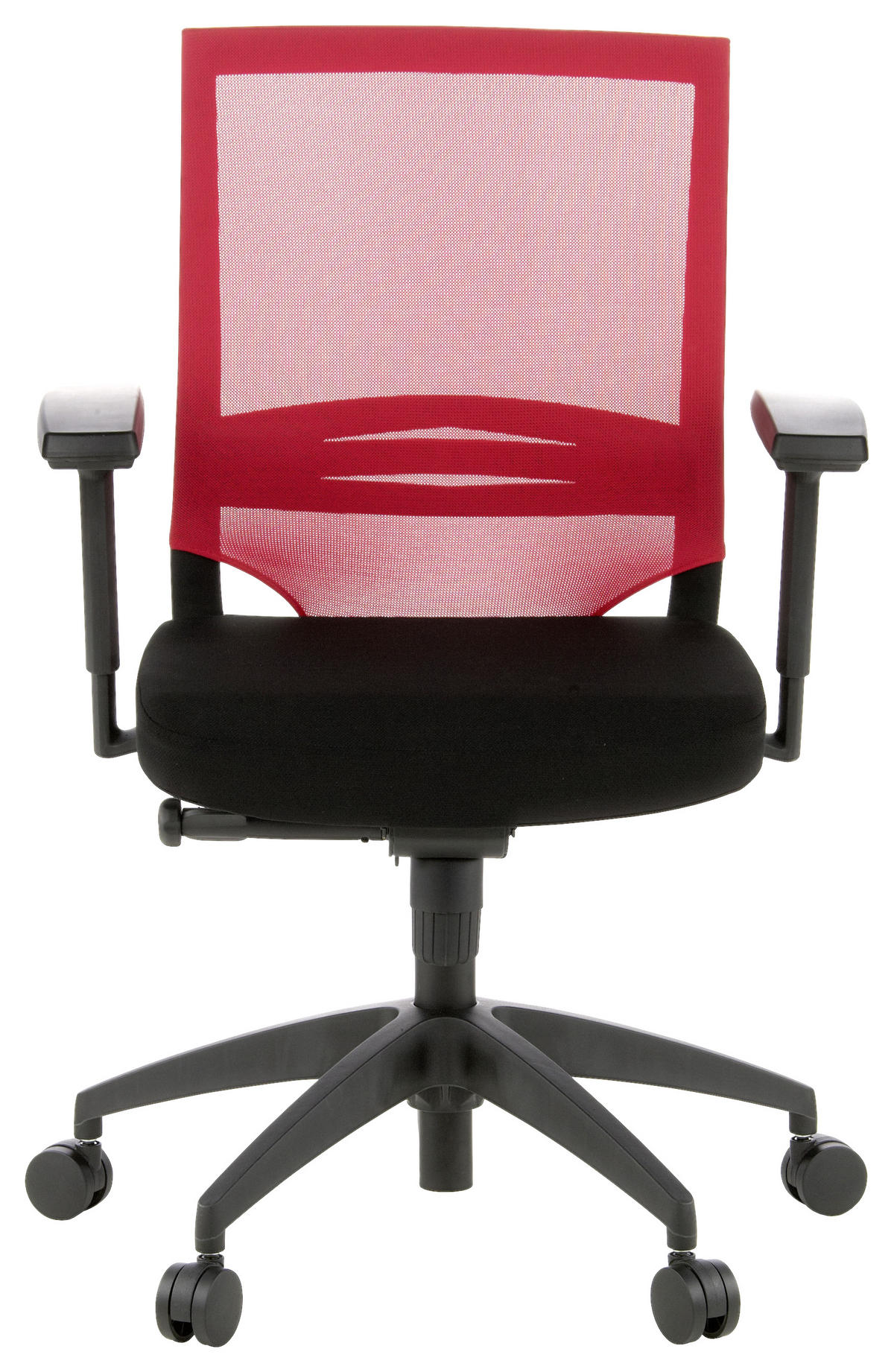 OTOČNÁ ŽIDLE, síťovina, plochá tkanina, červená, černá - černá/červená, Moderní, textil/plast (59/108/44cm) - MID.YOU