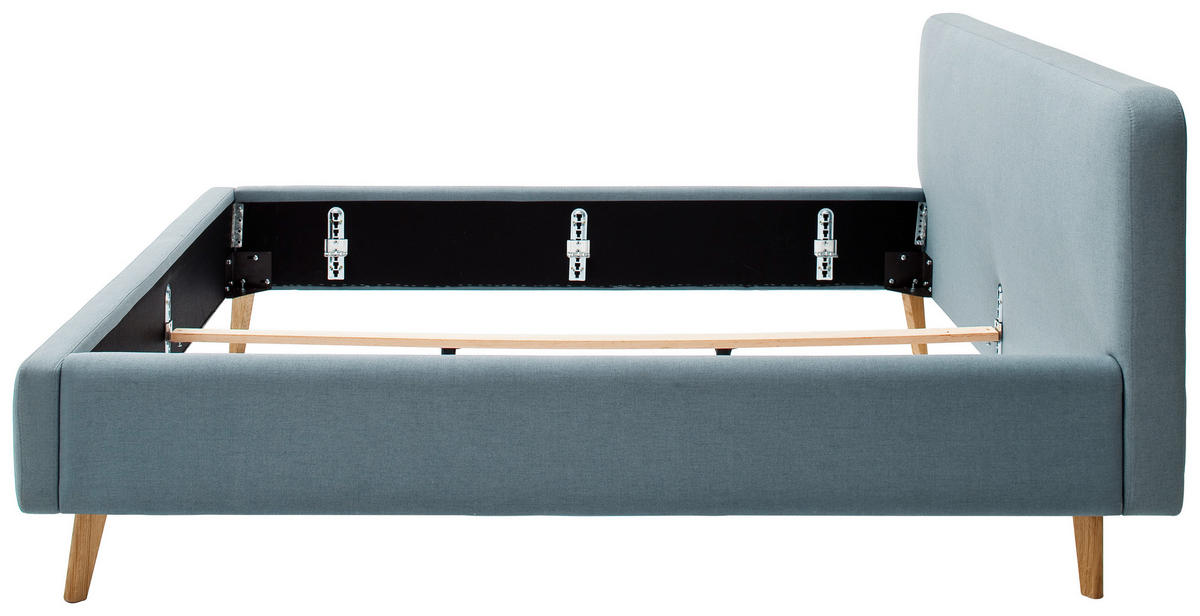 TAPECIRANI KREVET   180/200 cm   svijetlo plava  - boje hrasta/svijetlo plava, Design, tekstil/drvo (180/200cm) - Livetastic