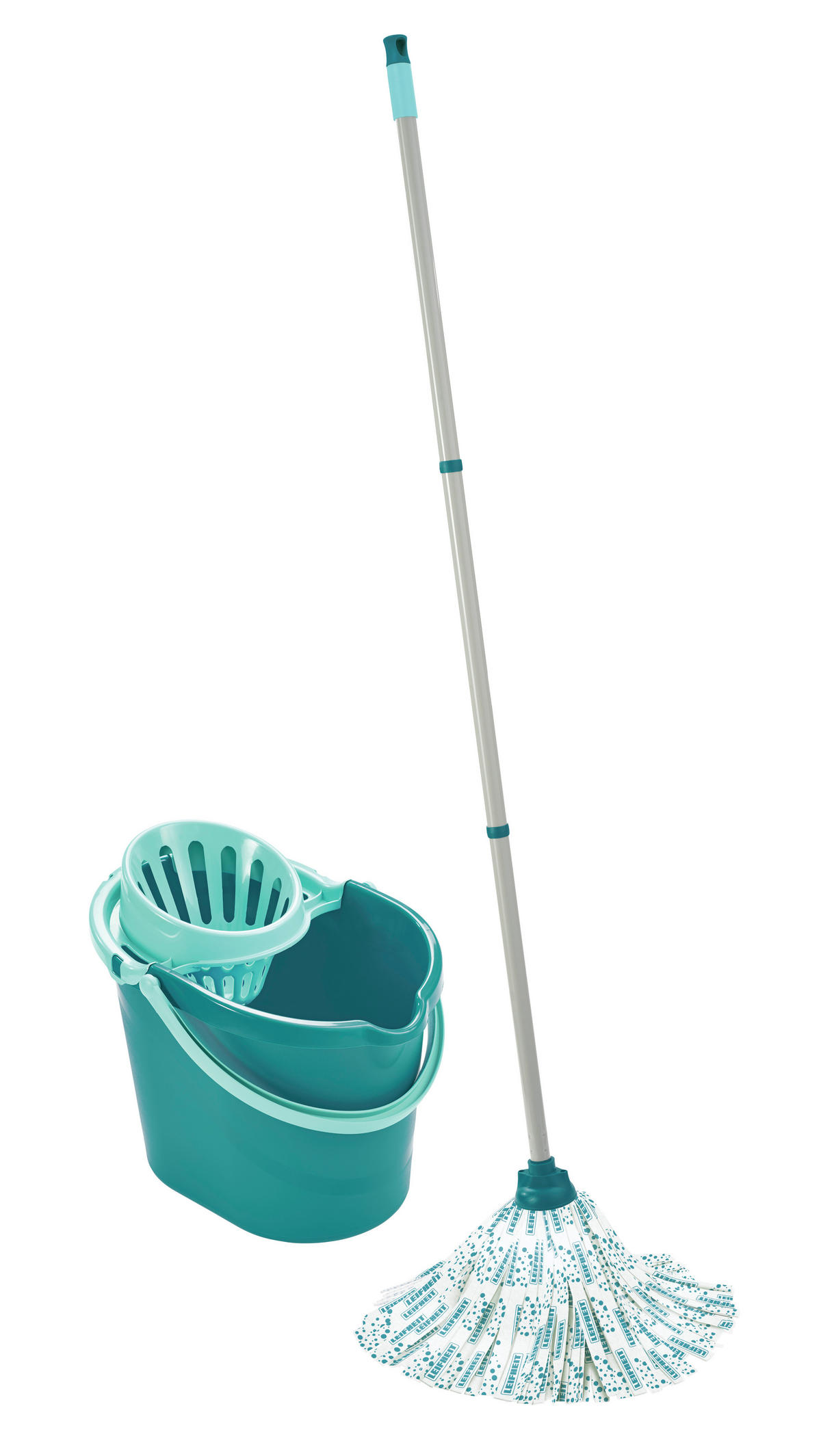 SET ZA ČIŠČENJE - turkizna/bela, Basics, tekstil (39/29/29cm) - Leifheit