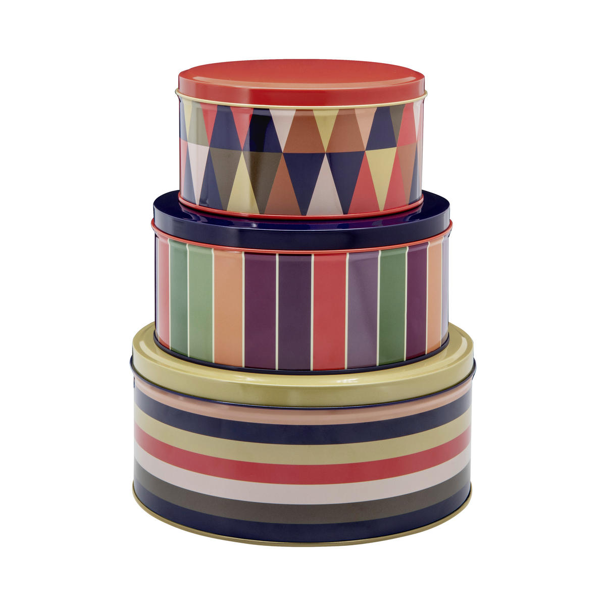 KEKSDOSENSET 3-teilig  - Multicolor, Basics, Metall (19,8/19,8/9cm)