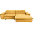 ECKSOFA in Mikrofaser Dunkelgelb  265/180 cm  - Chromfarben/Dunkelgelb, Design, Textil/Metall (265/180cm) - Carryhome