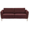 2-SITZER-SOFA Echtleder Bordeaux  - Eichefarben/Bordeaux, Natur, Leder/Holz (207/86/87cm) - Valnatura