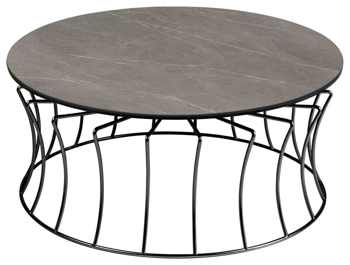 COUCHTISCH in Metall, Glas, Keramik 90/90/40 cm  - Grau/Nickelfarben, Design, Glas/Keramik (90/90/40cm) - Naos