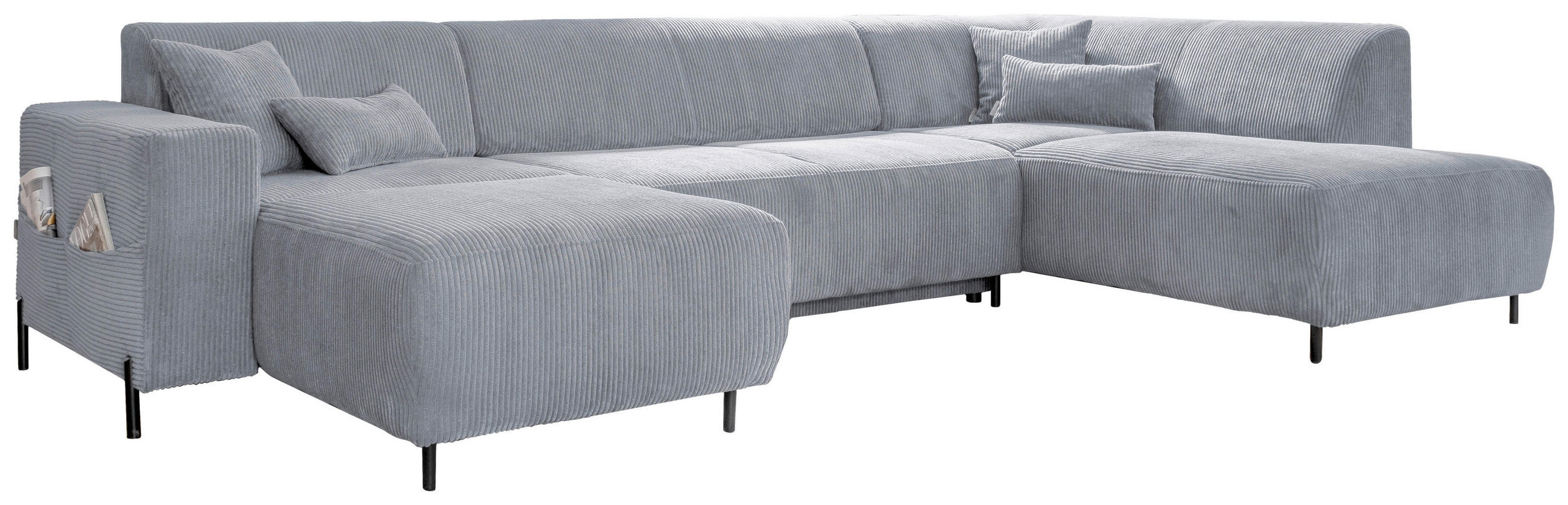 SOFFA i manchester ljusgrå  - ljusgrå/svart, metall/textil (165/330/192cm) - MID.YOU